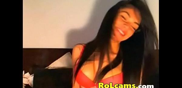  Teen in pants strips and dances on webcam